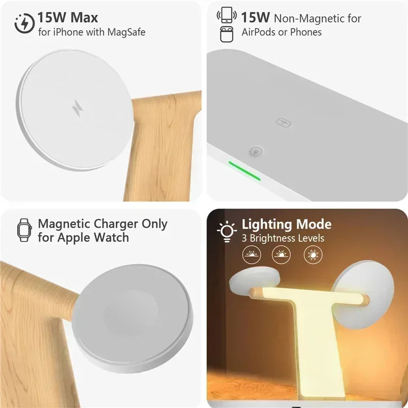 Sharp Basket 3-in-1 Magnetic Wireless Charger Stand for iPhone