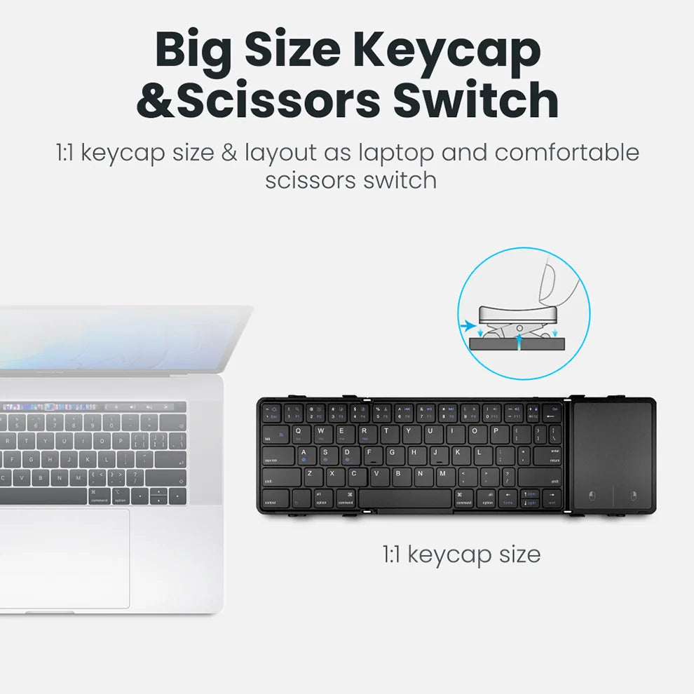 SeenDa Tri-Folding Wireless Keyboard with Touchpad