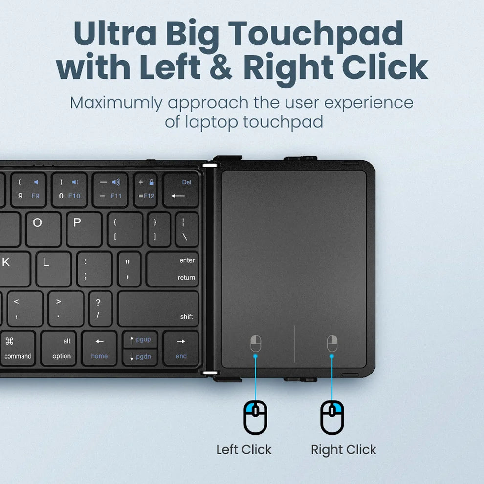 SeenDa Tri-Folding Wireless Keyboard with Touchpad