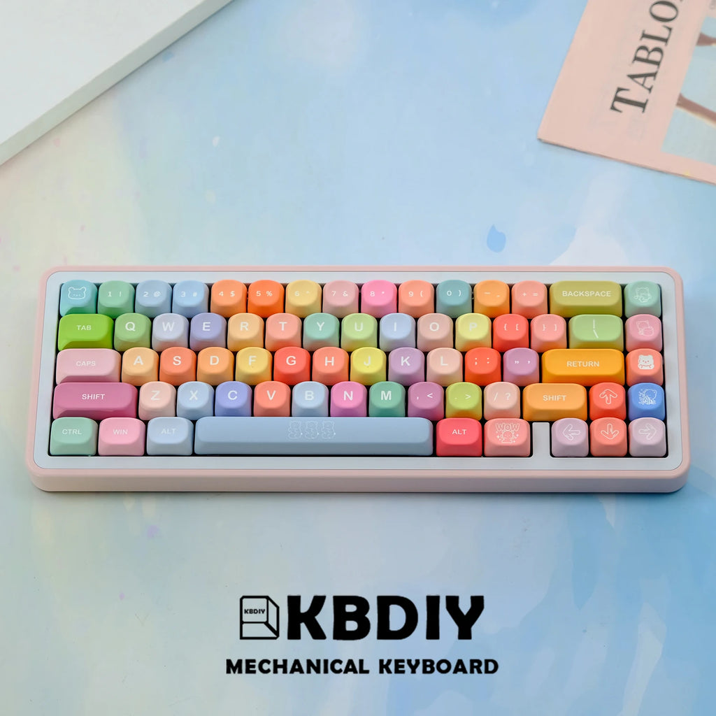 141 Keys PBT KOA Profile Gummy Bears Keycaps Set Color