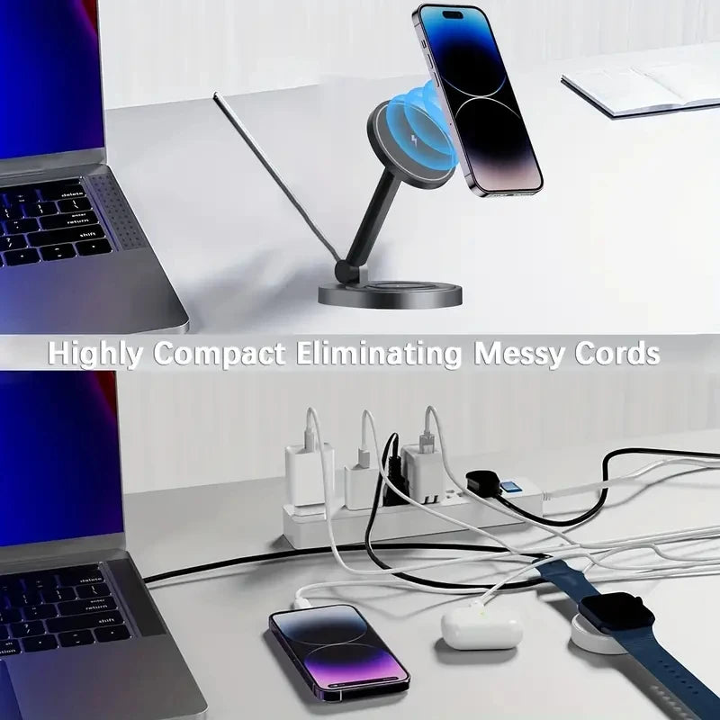 3 In 1 Foldable Wireless Charger Stand Pad