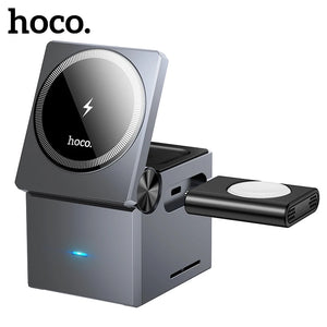 HOCO CQ8 Foldable 3 in 1 Qi 15W Wireless Magnetic Charger Stand