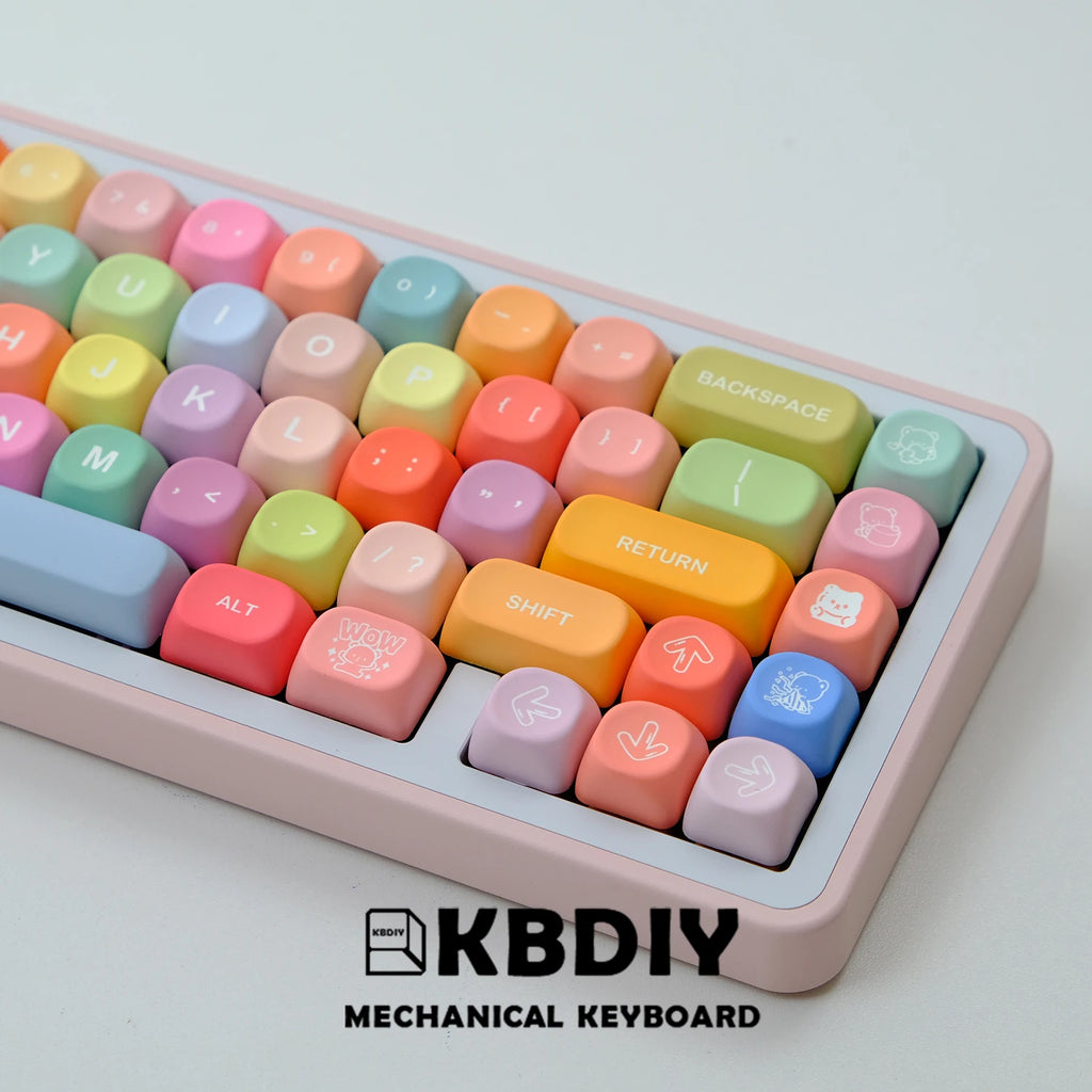 141 Keys PBT KOA Profile Gummy Bears Keycaps Set Color