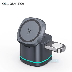 3 in 1 Transparent Magnetic 15W Wireless Charger