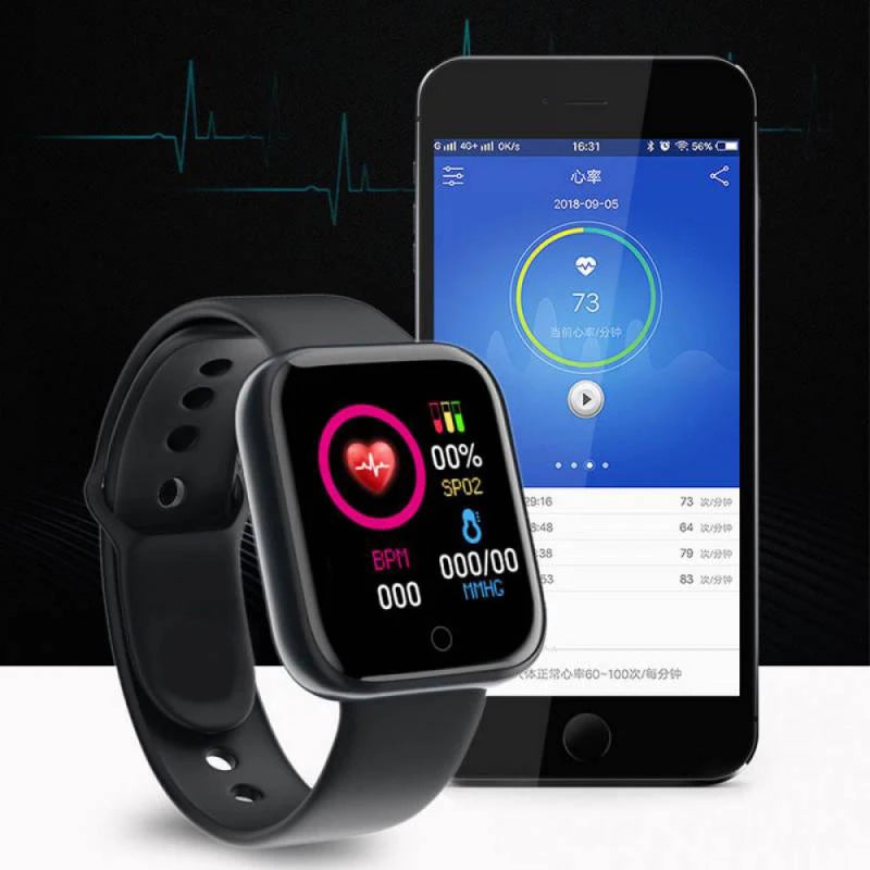 Sharp Basket Y68 Smartwatch: Multifunctional Fitness & Music Tracker for Men and Women