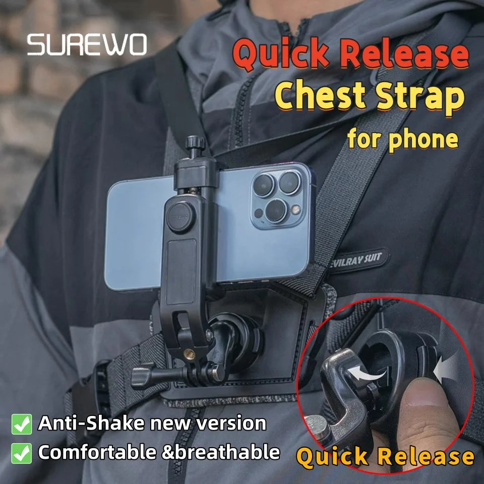 Mobile Phone Chest Strap Adjustable Holder