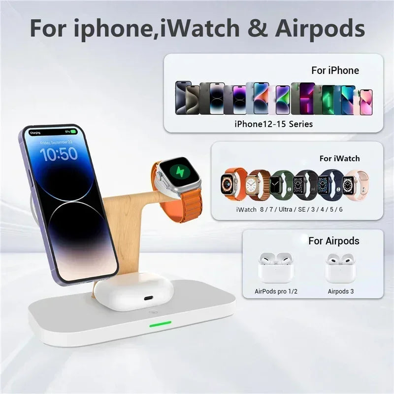 Sharp Basket 3-in-1 Magnetic Wireless Charger Stand for iPhone