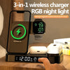 30W 3 In 1 Wireless Charger Stand Pad Alarm Clock